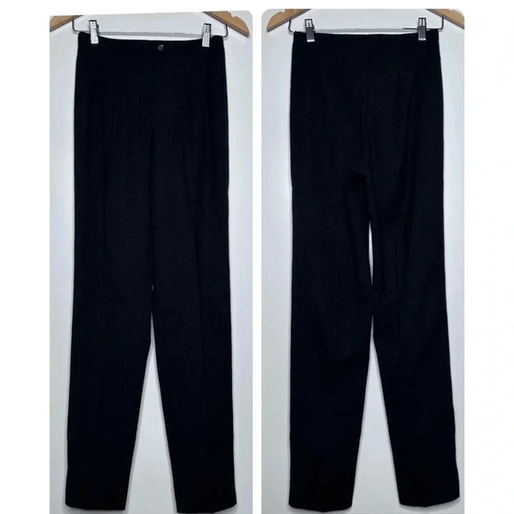 Piazza Sempione Dark Gray Stretch Wool Pleated Tapered Pants Size US 4 - Picture 1 of 8